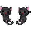 Flpruy Orecchini a forma di gatto nero, in argento Sterling 925, graziosi gioielli per gatti neri, regali di compleanno per donne amanti dei gatti, Argento sterling, Nessuna pietra preziosa