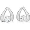 Tuscany Silver Orecchini a lobo con zirconi bianchi in argento sterling per donna