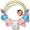 CM Crareesi Mania Piercing per setto nasale Daith Helix con zirconia cubica pastello