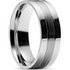 Trendhim Elegante anello da uomo in argento 60 mm | anello senza tempo da uomo in acciaio inossidabile 316L con superficie spazzolata | Anello da uomo in acciaio inox di alta qualità con due linee e