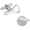 Whoiy Gemelli Uomo, Camicia Gemelli Argento Rame Apribottiglie E Coperchio della Birra Forma Regalo di Compleanno Gemelli 2.2x1.1cm