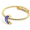 marlu ANELLO LUNA CON CRISTALLI BLU PVD ORO 18an052gb-s