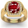 INDIA MADE Anello Panchdhatu regolabile da 10,25 Ratti con rubino naturale certificato (Manik/Manak/Mankiya) per uomini e donne - 6146, Argento, Zaffiro sintetico