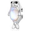 ZUOHUI Ciondoli in argento sterling S925 a forma di animali marini per la creazione fai da te di gioielli da donna, perline con motivi di fauna marina per bracciali Pandora