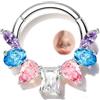 CM Crareesi Mania Piercing per setto nasale Daith Helix con zirconia cubica pastello