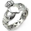 Whoiy Anelli Uomo Argento, Fedine Fidanzamento Titanio e Acciaio Inossidabile Anello Claddagh con Corona e Cuore in Argento Anello del Migliore Amico