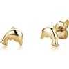 Miore Orecchini Donna a Lobo a Delfino, Argento 925 | Orecchini a lobo da donna in Argento 925, delfino di sagoma chiusa e liscia da 6,5 mm sul perno.