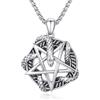 REDSUN Gioielli gotici in argento sterling 925 gotico ali d'angelo/serpente/rosa nera/teschio/scheletro, collana con nodo celtico, ali d'angelo, gioielli gotici, per uomini e donne amanti del gotico