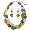 Bocar Collana Donna Elegante con Perline Colorate, Gioiello Regolabile | Collana donna con perline colorate, design elegante regolabile, stile boho versatile per regalo, feste e uso quotidiano