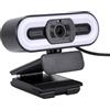 VBESTLIFE Copertura Privacy per Webcam 2K con Messa a Fuoco Automatica | Microfono con Cancellazione del Rumore, Luce di Riempimento con 3 Livelli di luminosità, Rotazione a 360°, Plug and Play