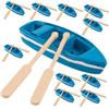 Parliky 15 set Mini Barchette in Legno con Pagai Modellino Barca Pagai Resistente per Decorazioni Casa delle Bambole e Giardino Fatato Accessori Miniatura per Ambientazioni Nautiche