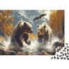 6N2X9A4S Orso Bruno Torrente Forestale Puzzle 1000 Pezzi Carta per Adulti Natura Selvaggia Gioco di Puzzle per Famiglia Relax Casa Regalo 38x26cm/1000pcs