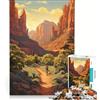 JIANGENNF Puzzle da 1000 pezzi per ragazzi con bicicletta del Parco Nazionale di Zion gioco educativo regalo di compleanno collezione d'artista opera d'arte 38x26cm