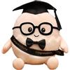 Generic Simpatico uovo di peluche con cappello da dottore, occhiali, morbido peluche per studenti, università, scuole superiori, scuole superiori (Black2, 15 cm)