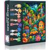 TISHIRON Puzzle da 1000 pezzi per adulti, villaggio con fiori e alberi, case | Auto Jigsaw Puzzles Impossibile Sfida Jigsaw Gioco Perfetto per gli amici della famiglia, feste notturne