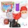 AZZWINKLE Babbo Natale Spara Bolle,Macchine per Soffiare Bolle Giocattolo Interattivo | Macchina elettrica per bolle di sapone per Natale con divertente Babbo Natale,a prova di perdite,luce LED ad alta capacità