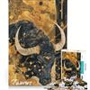 JIANGENNF Puzzle da 1000 pezzi con il segno zodiacale del Toro decorazione da parete stimolante da completare ideale per rafforzare l'amore tra le coppie 38x52cm