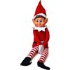 Fejathryne Elfi di Natale Pupazzi, Naughty Girl And Boy Elves, Elfie Pupazzo con Corpo Morbido e Viso in Vinile