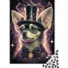 VNXTPQLKWMDJ Cane con Cappello Magico Puzzle 1000 Pezzi Carta per Adulti Scena Notturna Arte Retrò Gioco di Puzzle 1000 Pezzi Famiglia 38x26cm/1000pcs