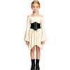 Generisch Costume da pirata per bambini, corsetto per carnevale, abito medievale | Costume da pirata da ragazza, 2 pezzi, spalle scoperte, con cintura, per Halloween, cosplay, carnevale, 4-14 anni