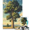 JIANGENNF Puzzle da 1000 pezzi per ragazzi albero alto in un campo giocattolo decorativo da parete regalo di compleanno adatto per la decorazione della scrivania 38x26cm