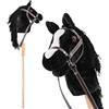 LustLocke® Hobby Horse con Cavezza e Redini, Cavallo con Bastone per Bambini, Resistente, Design Realistico, per Uso Interno ed Esterno, Ideale Come Regalo di Compleanno per Bambini(Nero)