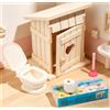 QUOHE Gnomo - Set di accessori natalizi per porta gnomo in miniatura, carta igienica, scopino per WC, mini gnomo, decorazione per casa delle bambole, decorazione per mobili