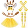 VorErgyllic Costume Animale Donna con Tutù Cerchietto e Accessori | Kit costume animale con gonna tutù, cerchietto, naso, coda, accessori abbinati e adesivi viso per feste a tema