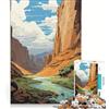 JIANGENNF Puzzle da 1000 pezzi per adulti raffigurante il fiume del Parco Nazionale di Zion giocattolo fai-da-te interazione genitore-figlio rafforza l'amore tra le coppie 38x52cm