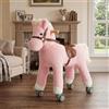 Labebe Cavallo da equitazione, cavallo da gioco con ruote in peluche | Cavallo a dondolo 2 in 1 per bambini da 3 a 12 anni, per interni e giardini