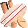 STAASH Balance Board Pro Kit 5 in 1 - Tavola Propriocettiva in Legno con Rullo in Sughero, Semisfera in Sughero, Palla e Tappetino