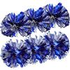 Toyvian 6 Pezzi Pompon da Cheerleading Blu in Plastica, Set da 6 per Danza | Effetto Lucido, Riutilizzabili, per Squadre e Sostenitori, Adatti a Spettacoli, Feste e Allenamenti