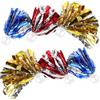 BESTOYARD 6 Pezzi Pom Poms Argentati con Manico Ergonomico | Foil Metallico e Plastica, Struttura Sottile, per Allenamenti, Raduni, Partite e Feste