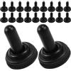 NUOBESTY 30 Pezzi Copertura per Interruttore a Levetta 6mm Nera | Silicone Inserto Metallico, Base Filettata Zigrinata, per Quadri Marini e Manutenzione Industriale