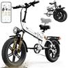 EGGKING Bicicletta Elettrica 20 x 4 Fat Tire, Autonomia 60-80 Km, Doppia Sospensione e 7 Velocità, E-Bike per Adulti, Batteria Rimovibile 48V 17.5 Ah, Display e Controllo APP