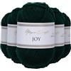 Utopia Crafts JOY DK, 5 gomitoli di filato acrilico da 50 g (250 g), lana per uncinetto e maglia, morbida lana per lavorare a maglia (verde foresta)