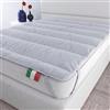 Italian Bed Linen Topper Bioceramica, Imbottito e Trapuntato, Lavabile | Matrimoniale 160x195 cm, Microfibra + Fibra di Bioceramica, Made in Italy, Elastici per il Fissaggio, Imbottitura 250 gr
