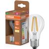 OSRAM LED Classic Lampada LED con filamento nella forma classica della lampadina, filamento in vetro trasparente, 3,8 W, attacco E27, EEK A, 806 lm per illuminazione generale.