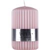 DONAU HOME Candela a forma di colonna Alva/candela di paraffina, 60 x 90 mm, rosa sporco/per decorazione/candele scanalate per decorare il soggiorno, il bagno, 25 ore di durata