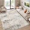 Terven tappeto salotto antiscivolo lavabile moderno, 160x230 cm, Beige | morbido con pelo corto, pieghevole, spesso antigraffio, grande tappeto astratto da interno, per cucina, camera, antimacchia