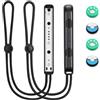 Vicloon 1 Coppia Switch Controller da Polso, di Blocco da Polso Lanyard con 4 Carino Tappo del Joystick, con Corda Regolabile per Switch Joycon, Nero