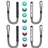 Vicloon 2 Coppia Switch Controller da Polso, di Blocco da Polso Lanyard con 8 Carino Tappo del Joystick, con Corda Regolabile per Switch Joycon, Nero