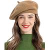 ZLYC Berretto da Donna Classico alla Francese, Tinta Unita | Cappello da donna in tinta unita, comodo, morbido e caldo, in stile artistico, per autunno e inverno