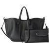 CORIOS Borsa a Mano Donna Borse a Spalla a Tracolla a Forma di Mezzaluna Grande Capacità Borsa per la Spesa PU Pelle Borse Secchiello Elegante Tote 2 Pezzi per Quotidiano Lavoro e Shopping Nero L