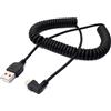 SYSTEM-S Cavo USB 2.0 da 200 cm da spina tipo A a spina micro B ad angolo retto in nero