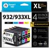 Smart Ink Cartucce compatibili Smart Ink come sostituto per HP 932 XL, 933 XL, 932XL, 933XL, confezione da 4 (nero, ciano, magenta, giallo). Cartucce ad alta capacità per stampanti HP Officejet 6600, 6700, 7612, 7510, 7110, 6100, 7610