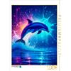 CALVENDO Puzzle delfino luminoso nel mare al neon | 1000 pezzi dimensioni 64x48cm Foto-Puzzle per le ore felici