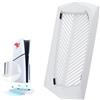 Lustrens Supporto verticale per console PS5 Slim Edition con disco, dotato di tappetino in silicone antiscivolo (bianco)