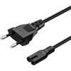 Lustrens Cavo di tipo C, Euro, C7, Euro-8, compatibile con: monitor, lettori DVD, stampanti, radio, lettori Blu-ray, Playstation, Xbox, lunghezza: 0,5 metri, colore: nero