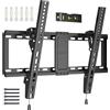 Lustrens Supporto TV per schermi LED, LCD e Plasma piatti e curvi da 37 a 82 pollici, inclinabile, standard VESA 600x400 mm, capacità massima di 60 kg, completo di fascette per cavi